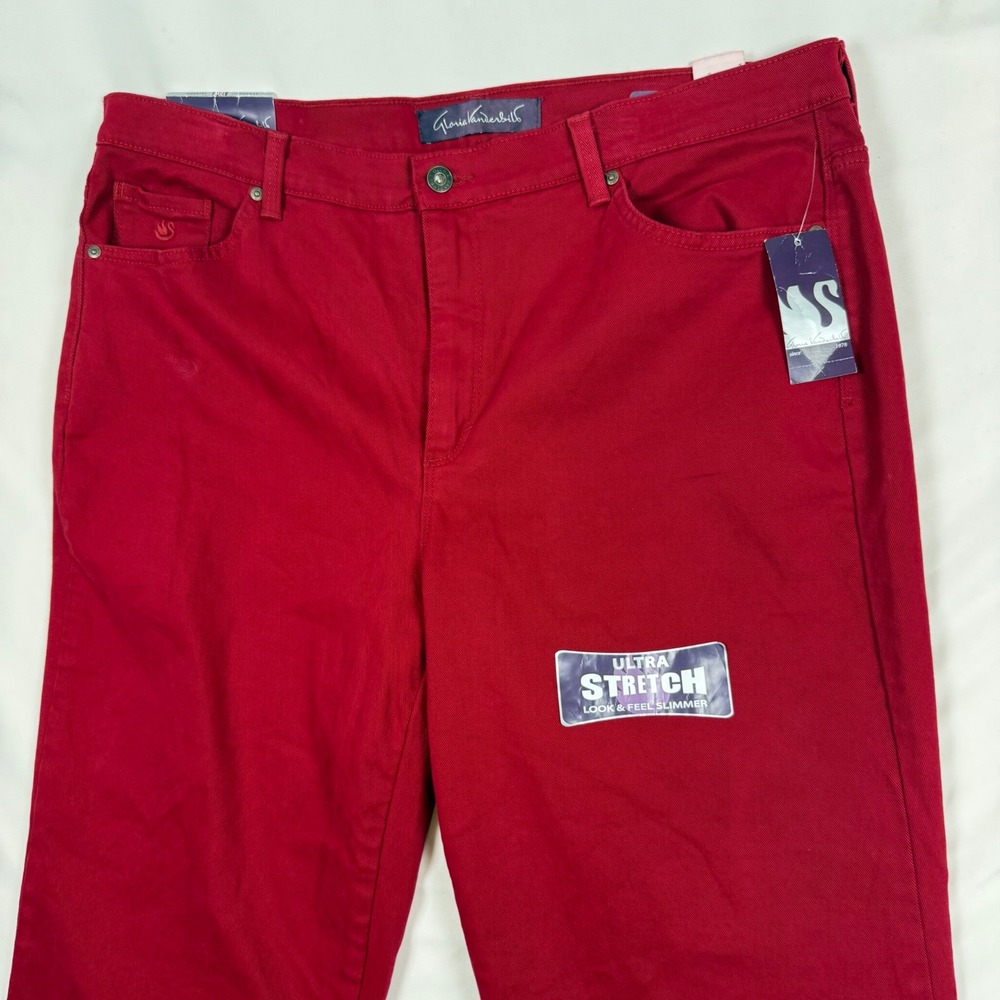 Gloria Vanderbilt Amanda High Rise Tapered Jeans Red Ultra Stretch 16W NWT